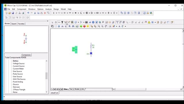 Micro Cap 12 and a simple diode circuit (improved) смотреть онлайн