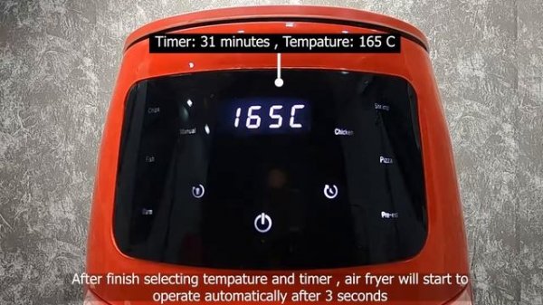 Hiraki Digital Air Fryer (AF50-450) Button Panel Operation Guide