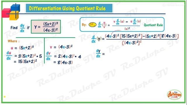 Differential Calculus Using QUOTIENT RULE Form (Simplified Approach) ReDalope TV смотреть онлайн