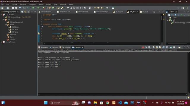 SJF CPU scheduling algorithm смотреть онлайн