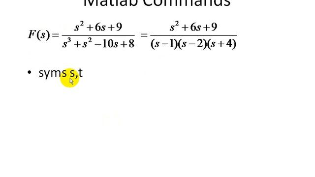 Matlab Tutorial - Partial Fraction Expansion and Inverse Laplace Transform Example смотреть онлайн