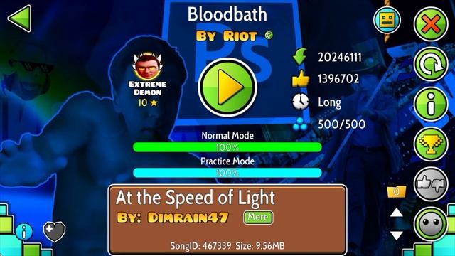 Geometry Dash , Bloodbath 100% (Extreme demon) GG смотреть онлайн