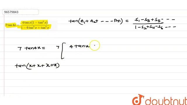 `7 tan 4x = (4 tan x (1-tan^(2)x))/( 1-6 tan^(2) x+ tan^(4)x)` смотреть онлайн