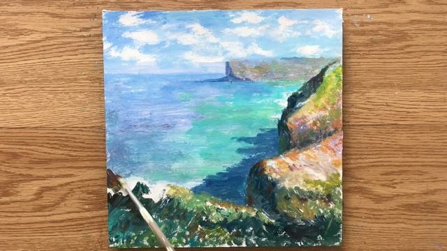 How to Paint Like Claude Monet | Impressionist Landscape | Seascape смотреть онлайн