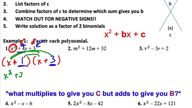 Factoring x2 + bx + c Polynomials Lesson смотреть онлайн