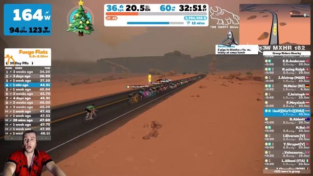 Zwift Vikings Valhalla Fatburn Ride 45m+15m afterparty 17/12/2019 смотреть онлайн