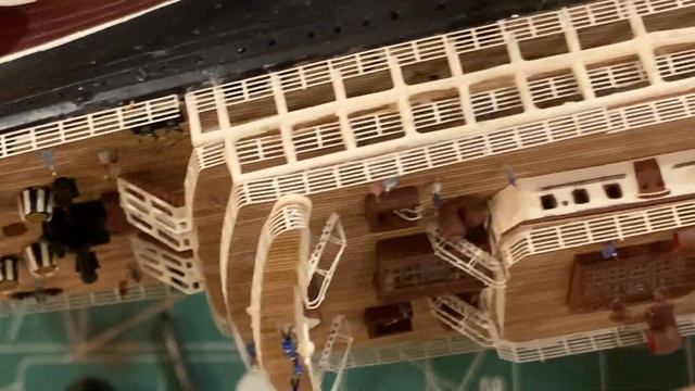 RMS Lusitania 1/350 Scale Model Build. Part 9. 2nd class deck, bow and stern Kit parts completion. смотреть онлайн