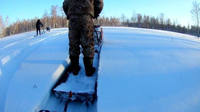 Сравнение мотобуксировщиков на 380-мм и 500-мм гусеницах. Толкач. Угол атаки. смотреть онлайн