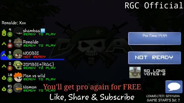 How to get pro pack free in Mini Militia DA2 || No Hack No Cheat || RGC Official || смотреть онлайн