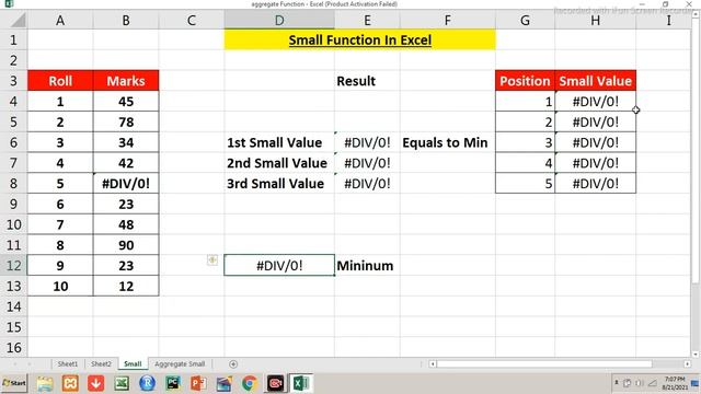 How to Use Aggregate Function to calculate small in Excel смотреть онлайн