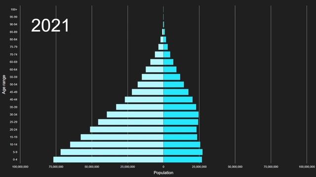 Land locked Developing Countries LLDC vs Western Asia Population Pyramid 1950 to 2100 смотреть онлайн