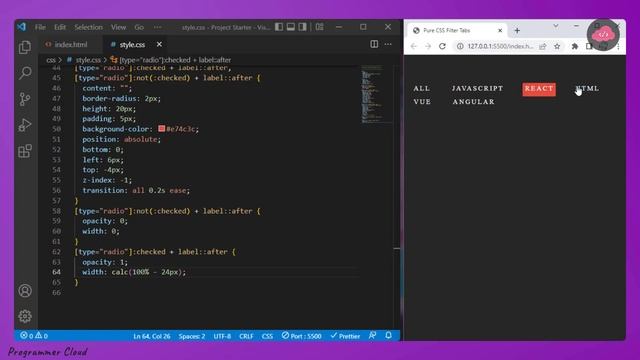 Make Animated Section Tabs With CSS | Pure CSS Tabs смотреть онлайн