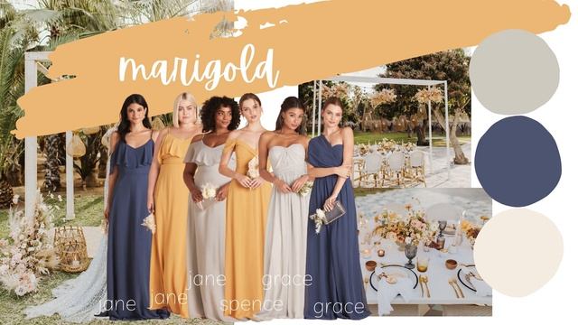 2021 Wedding Color Ideas with Birdy Grey Bridesmaids Dresses смотреть онлайн