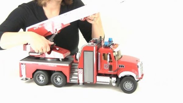 MACK Granite Fire Engine with Water Pump - Bruder 02821 Product Demo