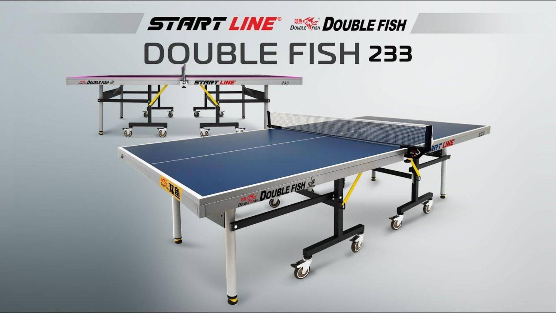Теннисный стол Double Fish 233 синий — стол мирового уровня, эксклюзив от Start Line! смотреть онлайн