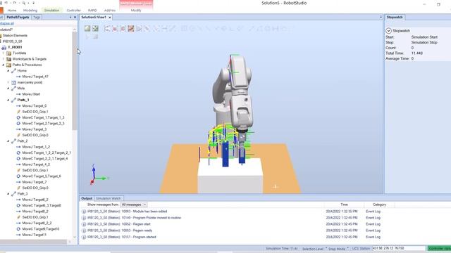 RobotStudio Hanoi Tower Problem MoveC ABB смотреть онлайн