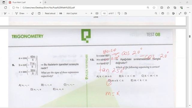 Puza Math 2 Trigonometri Test 8 смотреть онлайн
