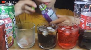 ASMR Drinking Cocacola, Fanta, Samurai & Fruit MUKBANG *Eating Sounds* No talking | Smile-Slime