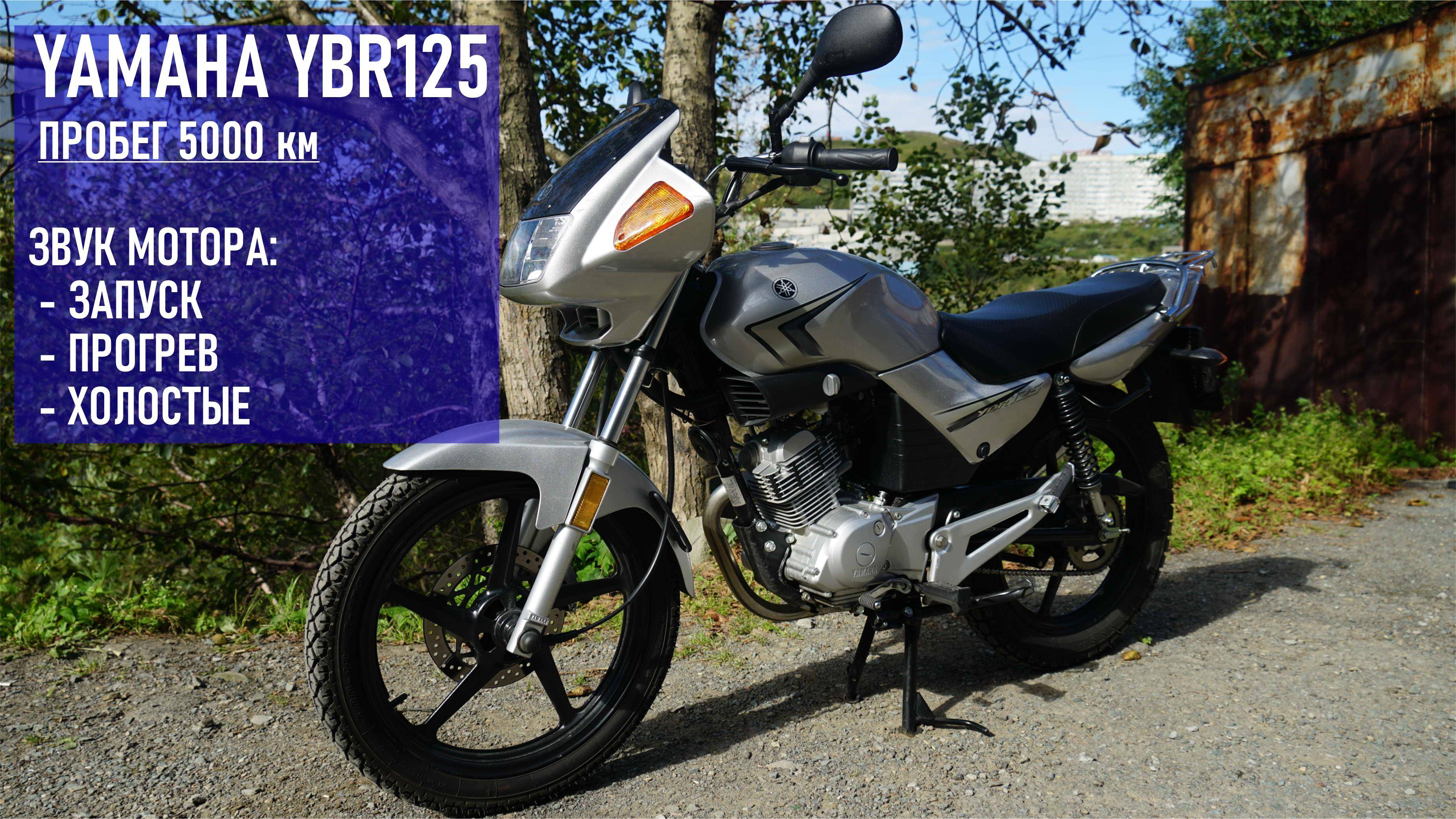 Как заводится на холодную YAMAHA YBR125 на пробеге 5000 км, старт двигателя, прогрев, холостой ход смотреть онлайн