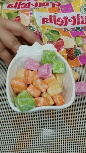 💫💜💛💚💫Fruit-tella Soft and Chewy Candy3 #shorts#asmr#trending#viral#arlene#fruittella#soft#chewy#yum