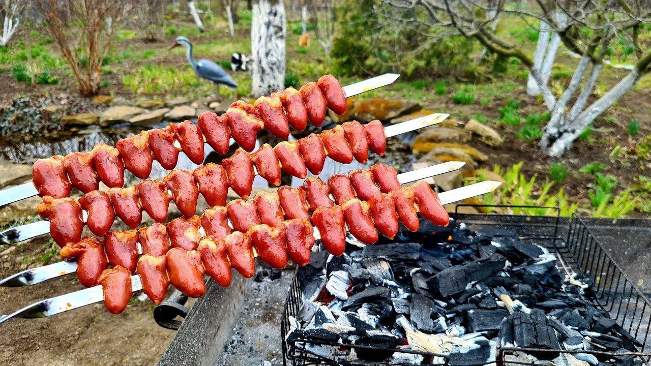Шашлык из куриных сердечек смотреть онлайн