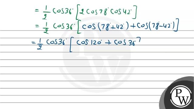 सिद्ध कीजिए कि \( \cos 36^{\circ} \cos 42^{\circ} \cos 78^{\circ}=\frac{1}{8} \). смотреть онлайн