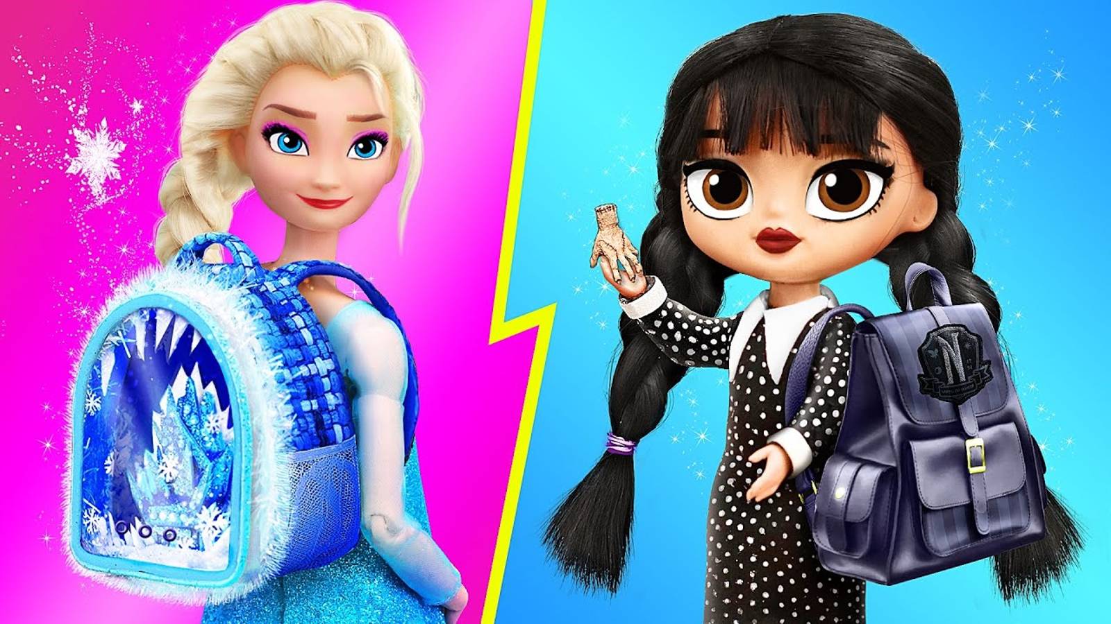 Уэнздэй и Эльза в школе - 30 идей для кукол ЛОЛ смотреть онлайн