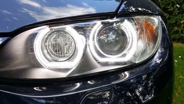 BMW E92 DTM M4 SMD LED angel eye retrofitting in original headlight смотреть онлайн