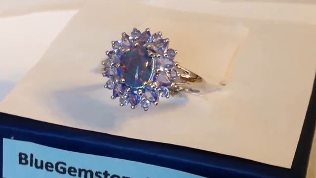 Australian boulder opal triplet tanzanite ring смотреть онлайн