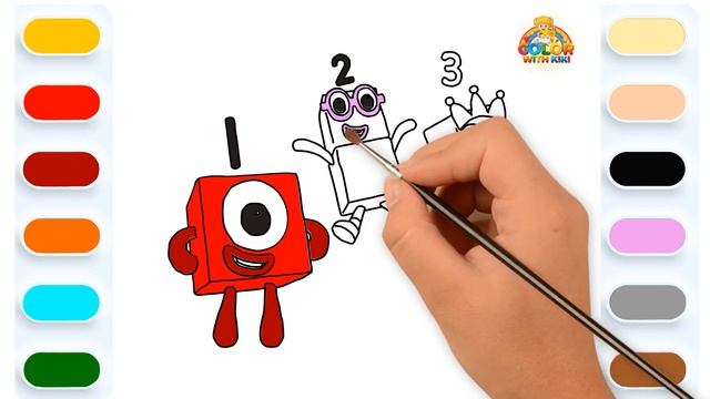 Learn To Draw Number Blocks(123) - Drawing And Coloring Tutorial For Kids