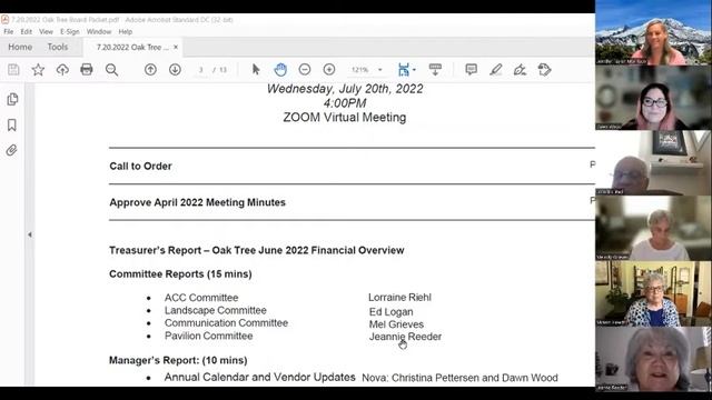 07.20.22 Oak Tree HOA Board Meeting смотреть онлайн