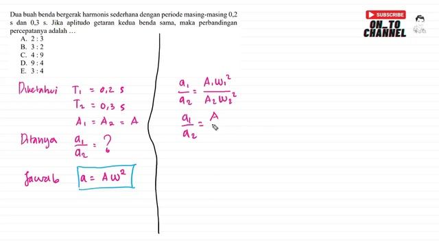 Dua buah benda bergerak harmonis sederhana dengan periode masing masing 0,2 s dan 0,3 s смотреть онлайн