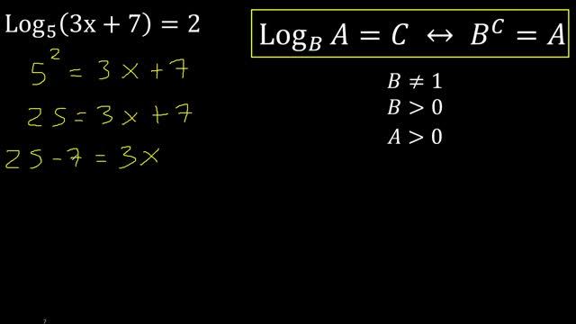 Log 5 (3x+7)=2 . Ecuaciones con logaritmo , log con x , hallar x en logaritmos смотреть онлайн