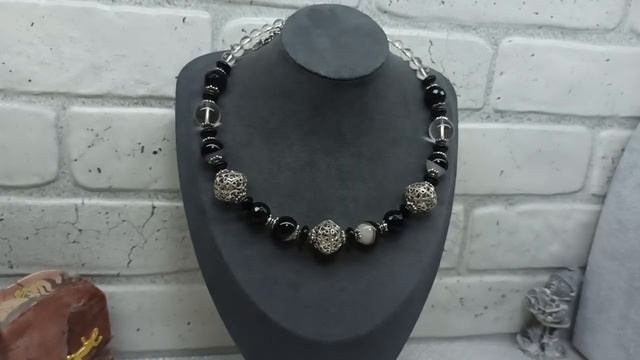 Колье тигровый глаз, сердолик , агат черный , хромдиопсид! смотреть онлайн