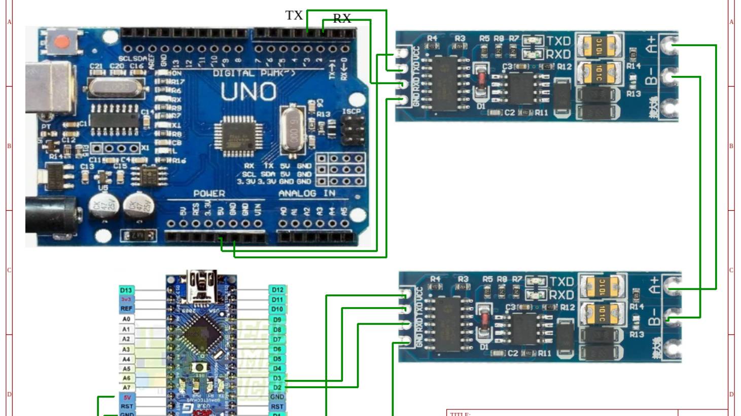 Конвертор HW-519 для UART-TTL-RS485