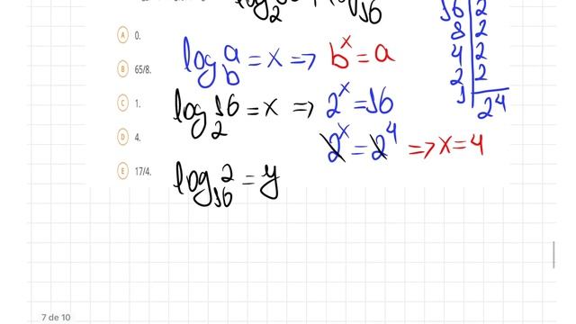 O valor de log2(16) + log16(2) смотреть онлайн