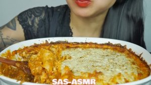 ASMR CHEESY LASAGNA PASTA (SOFT STICKY EATING SOUNDS) NO TALKING | SAS-ASMR
