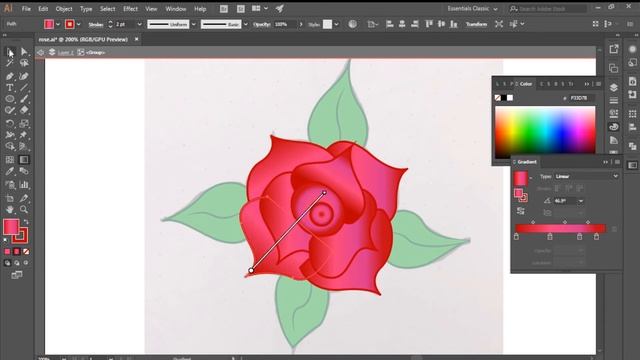 How I Create A Pink Vector Rose And Its Pattern смотреть онлайн