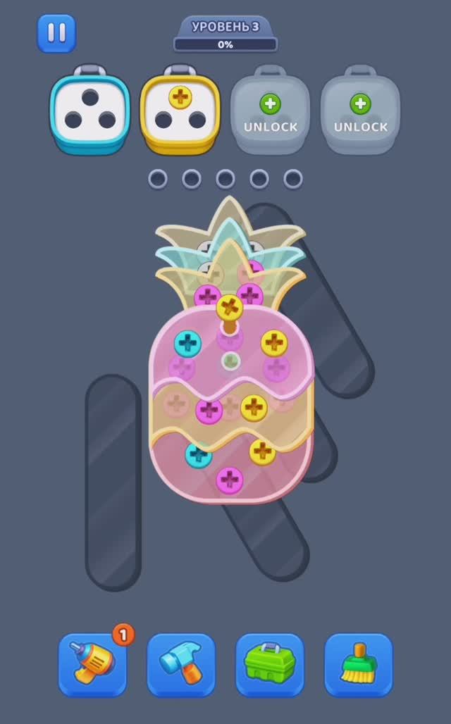 Игры. Головоломка. Собери все шурупы по цветам. Дойди до конца. Проверь свою внимательность смотреть онлайн