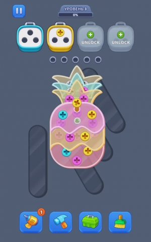 Игры. Головоломка. Собери все шурупы по цветам. Дойди до конца. Проверь свою внимательность