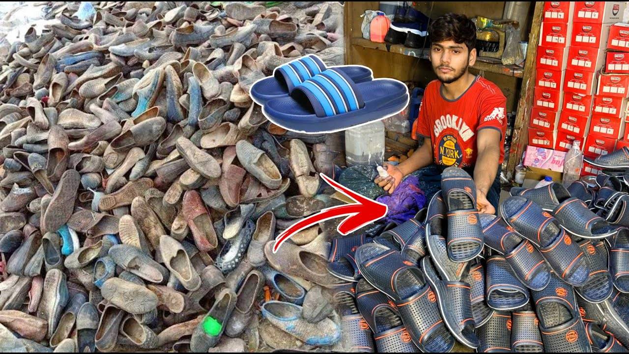 Процесс переработки старой пластиковой обуви для изготовления новой обуви смотреть онлайн