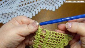 Dantelă croșetată manual/ Crochet LACE/ КАЙМА крючком, Филейная КАЙМА/ Master-class