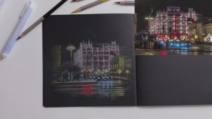 Рисуем ночные огни города цветными карандашами Малевичъ с Евгенией Лавровой _ МАСТЕР-КЛАСС