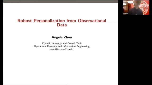 ORIE Colloquium On 3/2/2021 - Lijun Ding & Angela Zhou