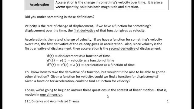 11.1 Distance and Accumulated Change: Example 1 смотреть онлайн