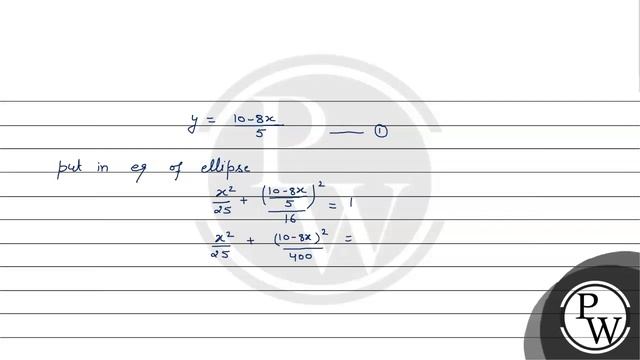 The Length Of The Chord Of The Ellipse     Frac X  2   25   Frac Y  2   16  1     Whose Mid Poin...
