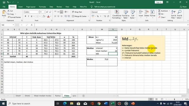 mean, median, modus menggunakan rumus excel смотреть онлайн