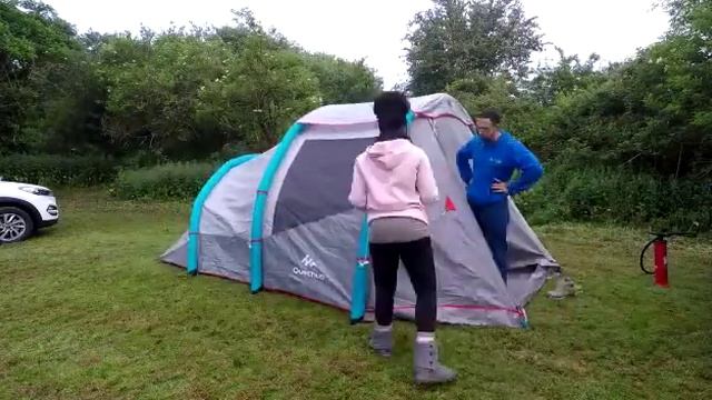 Quechua air seconds 4.1 XL family camping tent set up смотреть онлайн