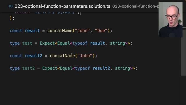 029 Optional Function Parameters in TypeScript смотреть онлайн