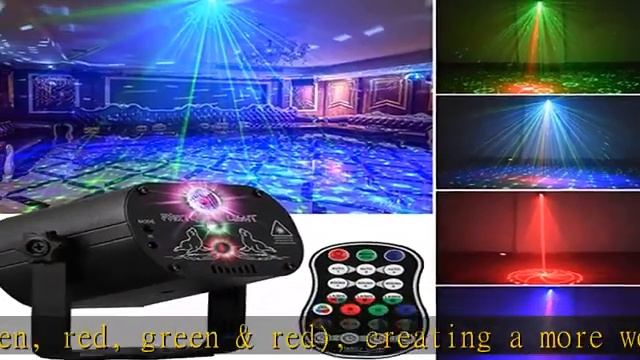 DJ Disco Stage Party Lights, LED Sound Activated Laser Light RGB Flash Strobe Projector with Remote смотреть онлайн
